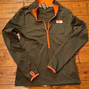 Army green and orange 1/4 zip. Athletic style. Size medium form PINK